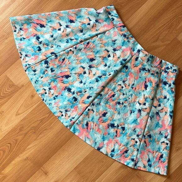 Decree Blue Watercolor Flared Skirt Size XL - Picture 4 of 5